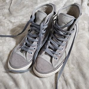 High Top Converse Gray Sherpa Lined